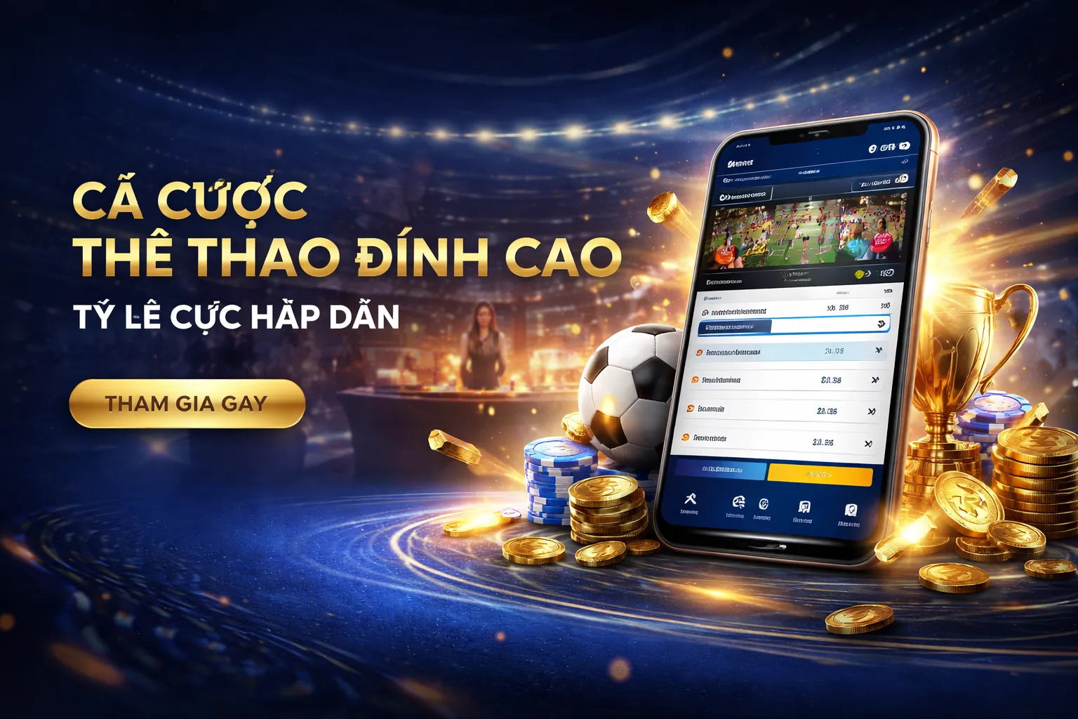 Sân đấu trực tiếp đá gà bình luận viên với người chơi đang đăng ký